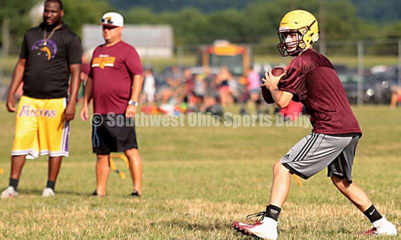 Ross High School's football team hosted Aiken for a 7-on-7 scrimmage July 16, 2019, in Ross Township. E.L. HUBBARD/CONTRIBUTOR