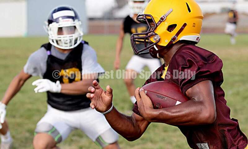Ross High School's football team hosted Aiken for a 7-on-7 scrimmage July 16, 2019, in Ross Township. E.L. HUBBARD/CONTRIBUTOR