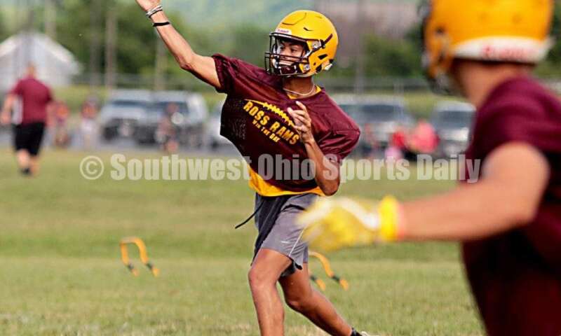 Ross High School's football team hosted Aiken for a 7-on-7 scrimmage July 16, 2019, in Ross Township. E.L. HUBBARD/CONTRIBUTOR