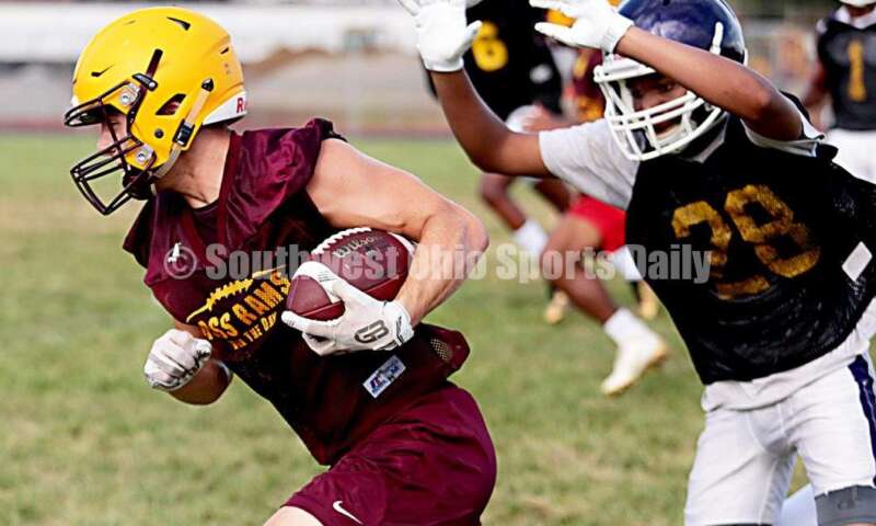 Ross High School's football team hosted Aiken for a 7-on-7 scrimmage July 16, 2019, in Ross Township. E.L. HUBBARD/CONTRIBUTOR