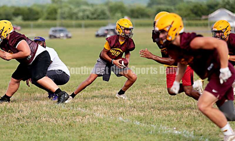 Ross High School's football team hosted Aiken for a 7-on-7 scrimmage July 16, 2019, in Ross Township. E.L. HUBBARD/CONTRIBUTOR