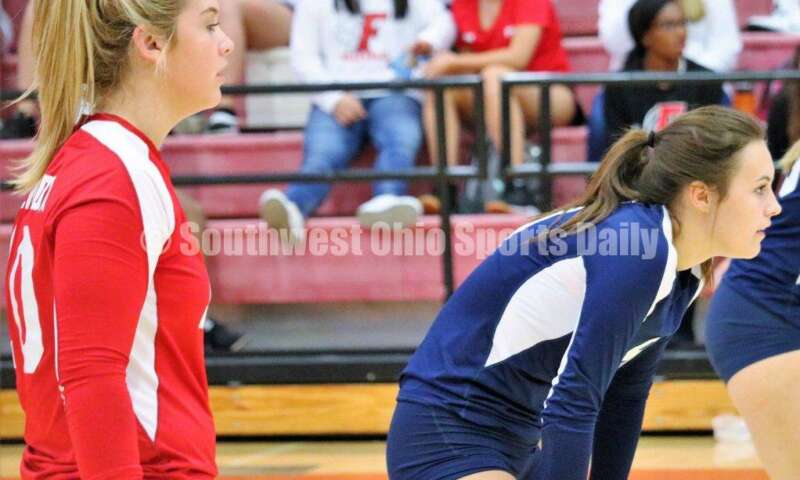 A scene from Fairfield High School's volleyball match against visiting Talawanda on Sept. 9, 2019, at the Fairfield Arena. The host Indians won 25-17, 25-15, 25-18. MARK BRAAM/FAIRFIELD JOURNALISM INSTRUCTOR