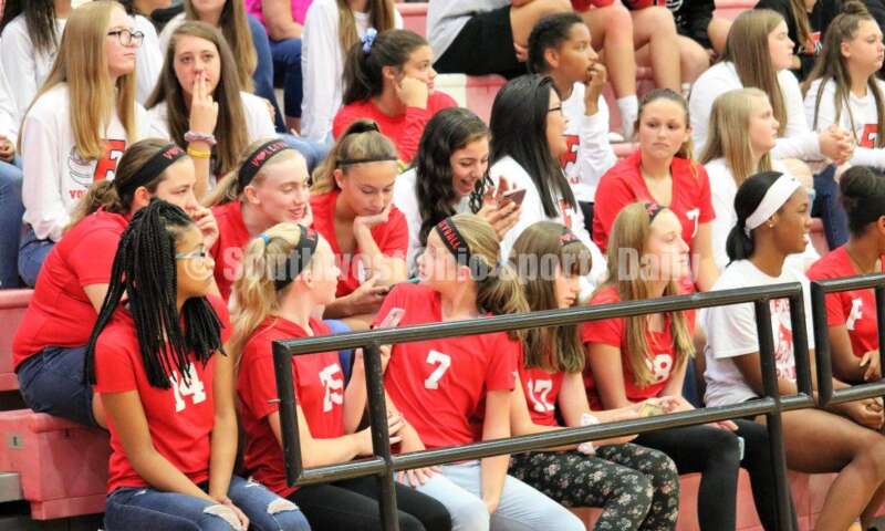 A scene from Fairfield High School's volleyball match against visiting Talawanda on Sept. 9, 2019, at the Fairfield Arena. The host Indians won 25-17, 25-15, 25-18. MARK BRAAM/FAIRFIELD JOURNALISM INSTRUCTOR