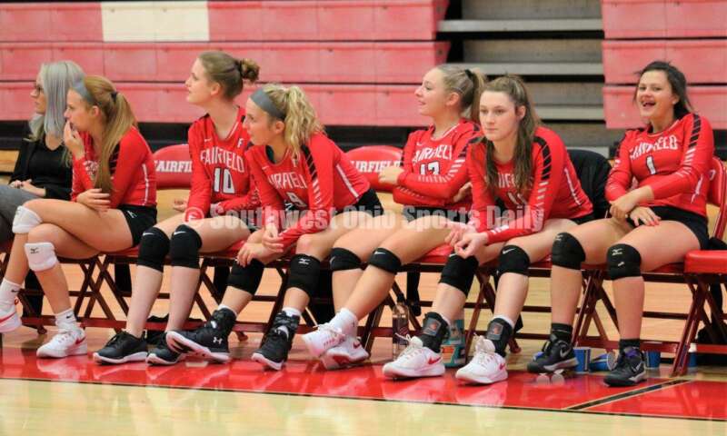 A scene from Fairfield High School's volleyball match against visiting Talawanda on Sept. 9, 2019, at the Fairfield Arena. The host Indians won 25-17, 25-15, 25-18. MARK BRAAM/FAIRFIELD JOURNALISM INSTRUCTOR
