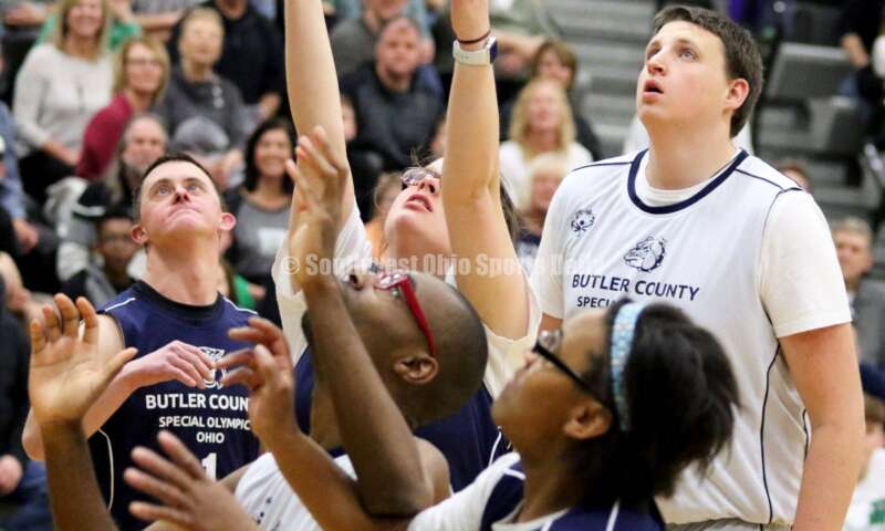 Badin High School hosted the ninth annual Butler County Special Olympics basketball game Jan. 18, 2020, during halftime of the Badin-Talawanda boys contest at Mulcahey Gym in Hamilton. RICK CASSANO/STAFF