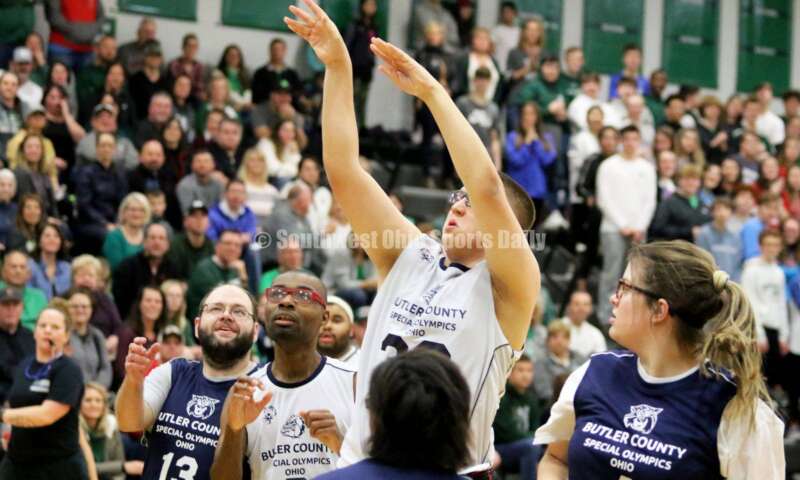 Badin High School hosted the ninth annual Butler County Special Olympics basketball game Jan. 18, 2020, during halftime of the Badin-Talawanda boys contest at Mulcahey Gym in Hamilton. RICK CASSANO/STAFF