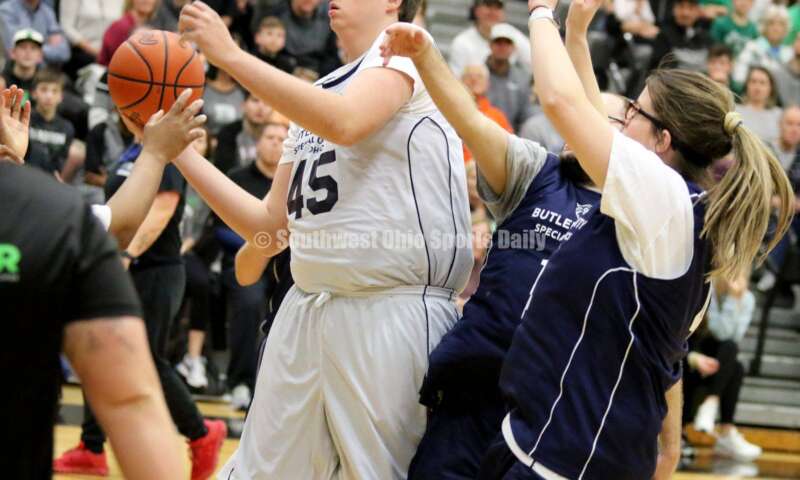 Badin High School hosted the ninth annual Butler County Special Olympics basketball game Jan. 18, 2020, during halftime of the Badin-Talawanda boys contest at Mulcahey Gym in Hamilton. RICK CASSANO/STAFF