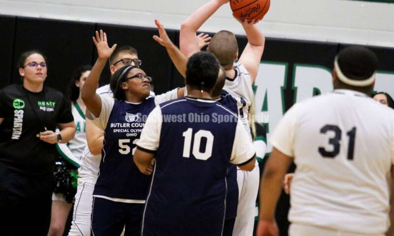 Badin High School hosted the ninth annual Butler County Special Olympics basketball game Jan. 18, 2020, during halftime of the Badin-Talawanda boys contest at Mulcahey Gym in Hamilton. RICK CASSANO/STAFF