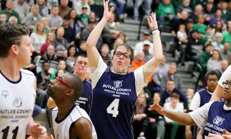 Badin High School hosted the ninth annual Butler County Special Olympics basketball game Jan. 18, 2020, during halftime of the Badin-Talawanda boys contest at Mulcahey Gym in Hamilton. RICK CASSANO/STAFF