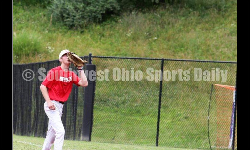 Lakota West High School's Tim Moore catches a popup for the Cincinnati Impact on June 25, 2021, during Pastime Tournaments' Ohio Valley 17U/18U Wood Bat Classic at New Richmond. The Impact beat Sluggers Baseball Club 3-2. RICK CASSANO/STAFF