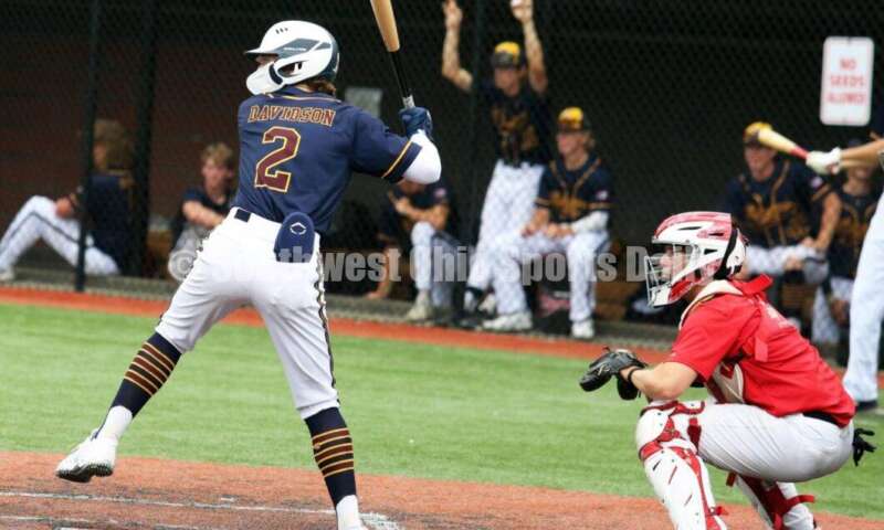 Edgewood High School's Kaden Davidson loads up at the plate for Sluggers Baseball Club on June 25, 2021, during Pastime Tournaments' Ohio Valley 17U/18U Wood Bat Classic at New Richmond. The Sluggers lost to the Cincinnati Impact 3-2. RICK CASSANO/STAFF