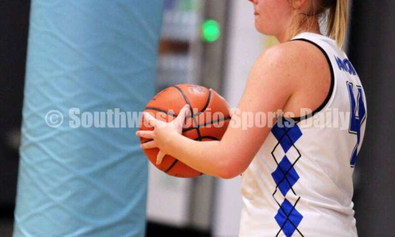 Edgewood High School's Jessica Moore prepares to inbound the ball July 10, 2021, during the Cincy Chargers' game against the Maryland Blazers in a matchup of 17-year-old girls basketball teams in the USJN's Midwest Summer Challenge at Sports Plus in Evendale. The Chargers won 58-31. RICK CASSANO/STAFF