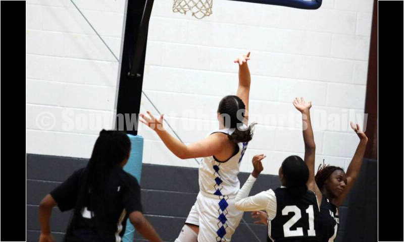 Lakota West High School's Emily Doerman puts up a shot July 10, 2021, during the Cincy Chargers' game against the Maryland Blazers in a matchup of 17-year-old girls basketball teams in the USJN's Midwest Summer Challenge at Sports Plus in Evendale. The Chargers won 58-31. RICK CASSANO/STAFF