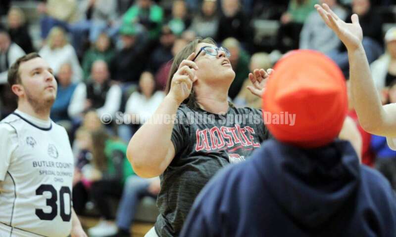 Badin High School hosted a Butler County Special Olympics basketball game Feb. 3, 2023, during halftime of the Badin-Dayton Carroll boys contest at Mulcahey Gym in Hamilton. RICK CASSANO/STAFF