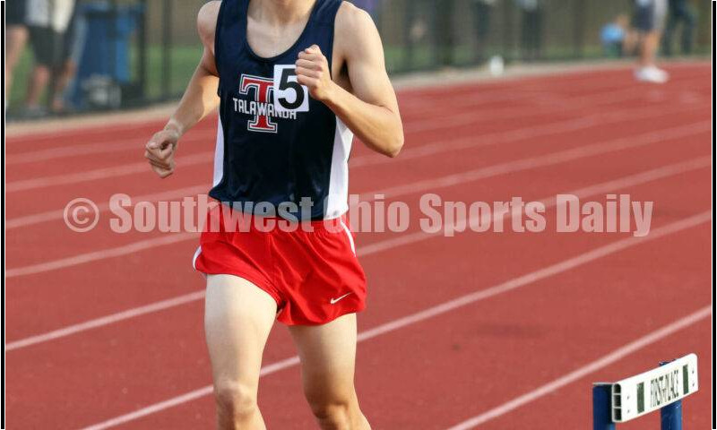 Talawanda High School's Victor Li runs in the boys 1,600-meter race April 16, 2024, during the Dale Plank Invitational track & field meet at Talawanda. RICK CASSANO/STAFF