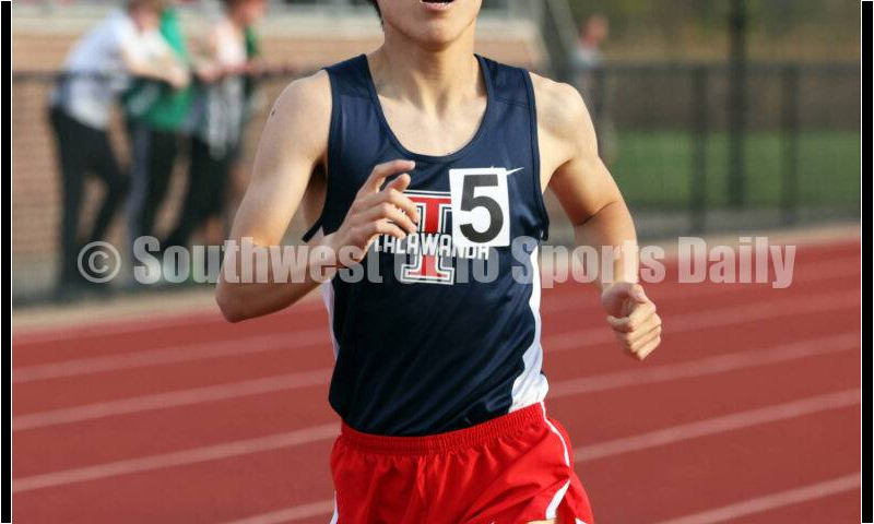 Talawanda High School's Victor Li runs in the boys 1,600-meter race April 16, 2024, during the Dale Plank Invitational track & field meet at Talawanda. RICK CASSANO/STAFF