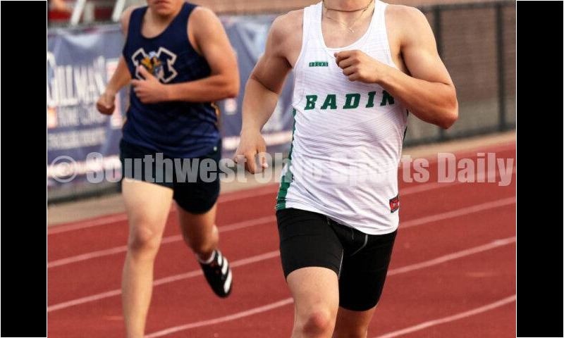 Badin High School's Cale Creech runs in the boys 400 meters April 16, 2024, during the Dale Plank Invitational track & field meet at Talawanda. RICK CASSANO/STAFF