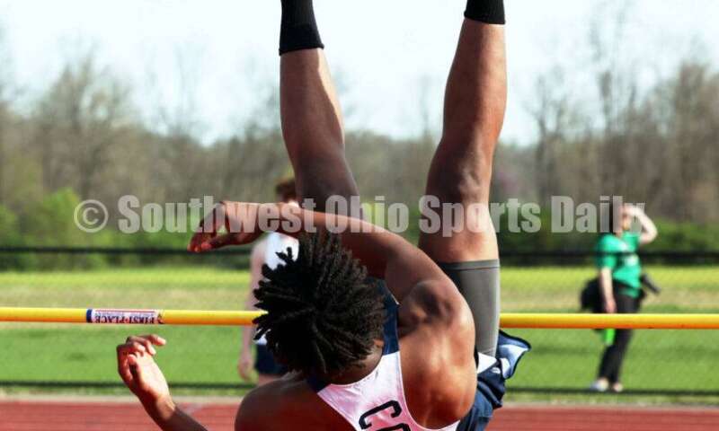 Edgewood High School's Brent Billingsley competes in the boys high jump April 16, 2024, during the Dale Plank Invitational track & field meet at Talawanda. RICK CASSANO/STAFF