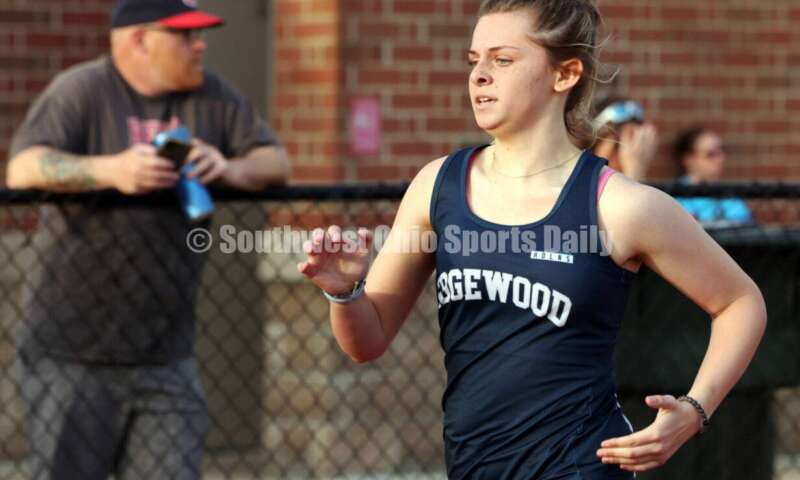 Edgewood High School's Findley Smith competes in the girls 400-meter race April 16, 2024, during the Dale Plank Invitational track & field meet at Talawanda. RICK CASSANO/STAFF