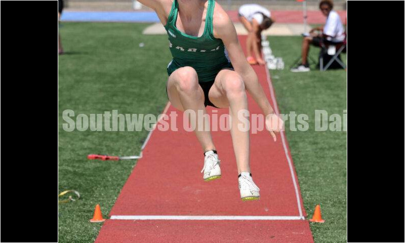 Badin High School's Mia Siefert competes in the girls long jump May 25, 2024, during the Division II regional track & field meet at Piqua. RICK CASSANO/STAFF