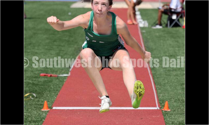 Badin High School's Mia Siefert competes in the girls long jump May 25, 2024, during the Division II regional track & field meet at Piqua. RICK CASSANO/STAFF