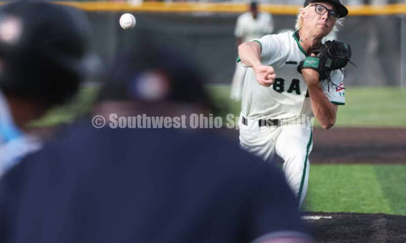 Badin High School pitcher Tyler Verdin delivers to the plate May 31, 2024, during a Division II regional championship baseball game against Plain City Jonathan Alder at Mason. Badin won 2-0. RON ALVEY/CONTRIBUTOR