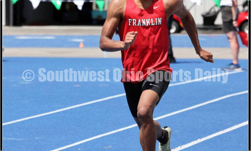 Franklin High School's Josh Carter runs in the Division I boys long jump June 1, 2024, during the state track & field meet at Welcome Stadium in Dayton. Carter placed ninth. RICK CASSANO/STAFF