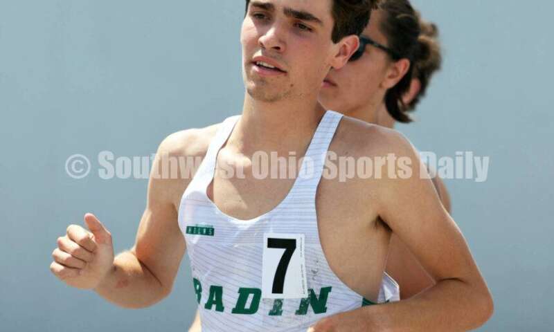 Badin High School's Nick Dunn competes in the Division II boys 3,200-meter run June 1, 2024, during the state track & field meet at Welcome Stadium in Dayton. Dunn placed eighth. RICK CASSANO/STAFF