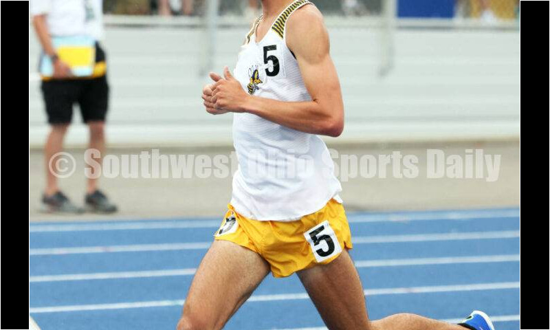 Monroe High School's Andrew Wilcox competes in the Division I boys 3,200-meter run June 1, 2024, during the state track & field meet at Welcome Stadium in Dayton. Wilcox placed 17th. RICK CASSANO/STAFF