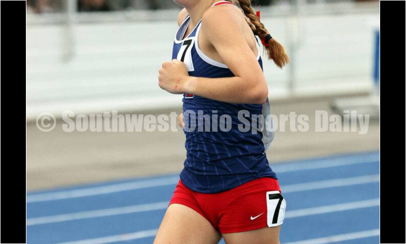 Talawanda High School's Lucia Rodbro competes in the Division I girls 3,200-meter run June 1, 2024, at the state track & field meet at Welcome Stadium in Dayton. Rodbro placed seventh. RICK CASSANO/STAFF