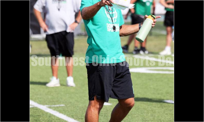 Harrison High School's football team went through a practice session Aug. 14, 2024, at the school in Harrison. RICK CASSANO/STAFF