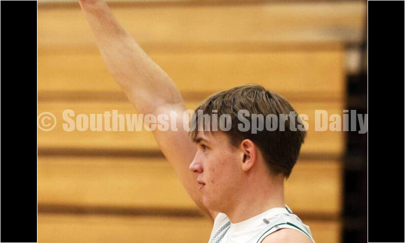 Harrison High School's Tucker Ward acknowledges a teammate's pass Dec. 2, 2024, during a boys basketball practice session in Harrison. RICK CASSANO/STAFF