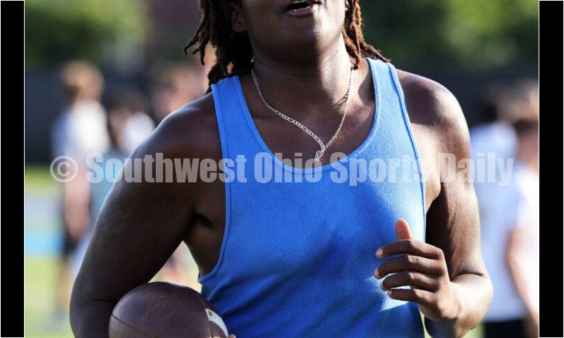 Scenes from Hamilton High School's youth football camp June 20, 2025, at Virgil Schwarm Stadium in Hamilton. RICK CASSANO/STAFF
