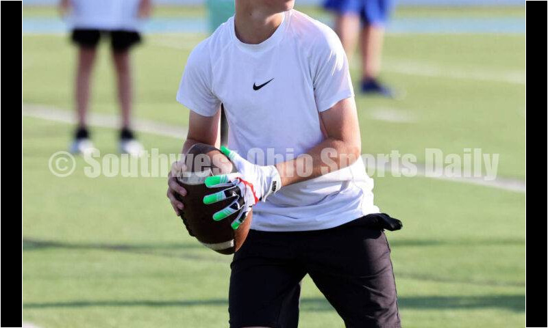 Scenes from Hamilton High School's youth football camp June 20, 2025, at Virgil Schwarm Stadium in Hamilton. RICK CASSANO/STAFF