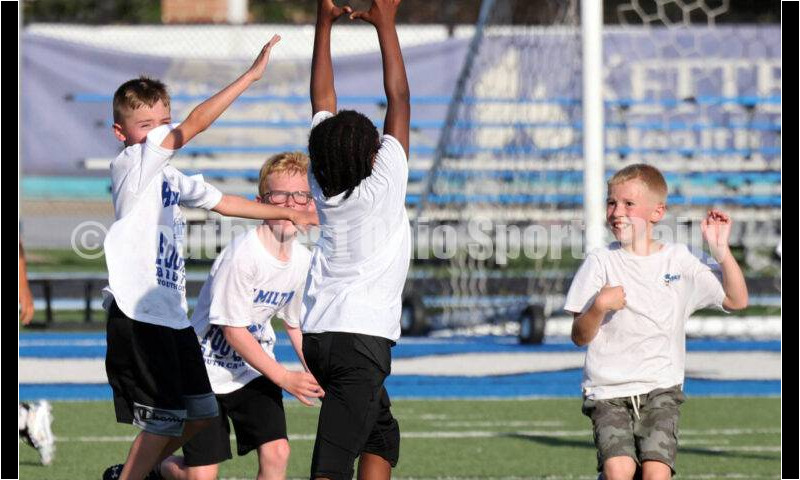 Scenes from Hamilton High School's youth football camp June 20, 2025, at Virgil Schwarm Stadium in Hamilton. RICK CASSANO/STAFF
