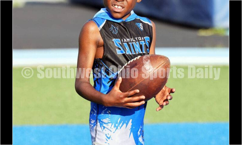 Scenes from Hamilton High School's youth football camp June 20, 2025, at Virgil Schwarm Stadium in Hamilton. RICK CASSANO/STAFF