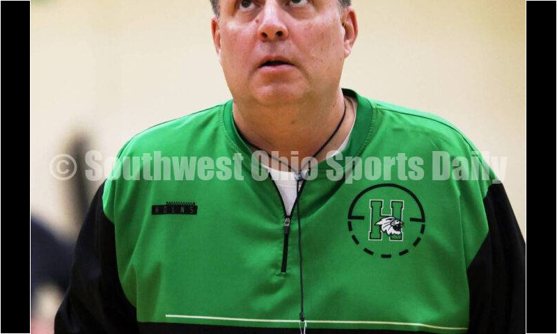 Harrison High School coach Andy Marx watches a shot Nov. 25, 2025, during a boys basketball practice in Harrison. RICK CASSANO/STAFF