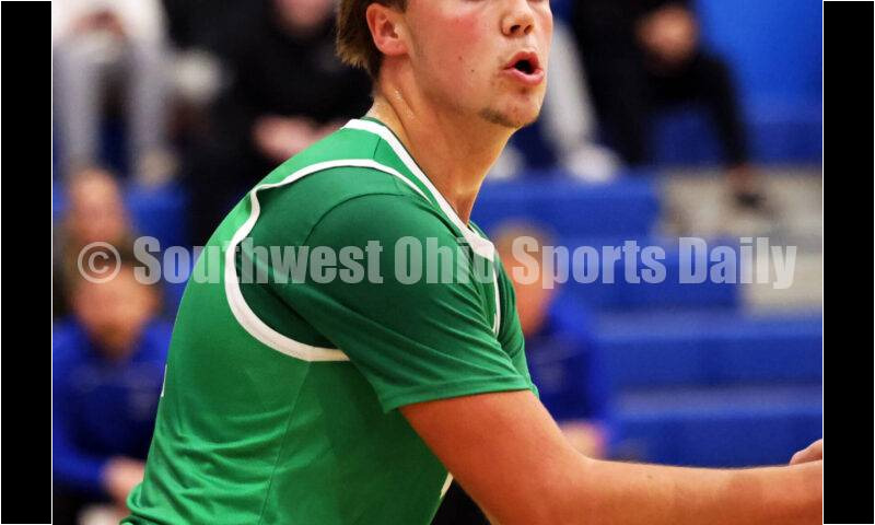 Harrison High School's Dillon Witt looks to make a pass Dec. 8, 2025, during a boys basketball game at Reading. Harrison won 62-42. RICK CASSANO/STAFF